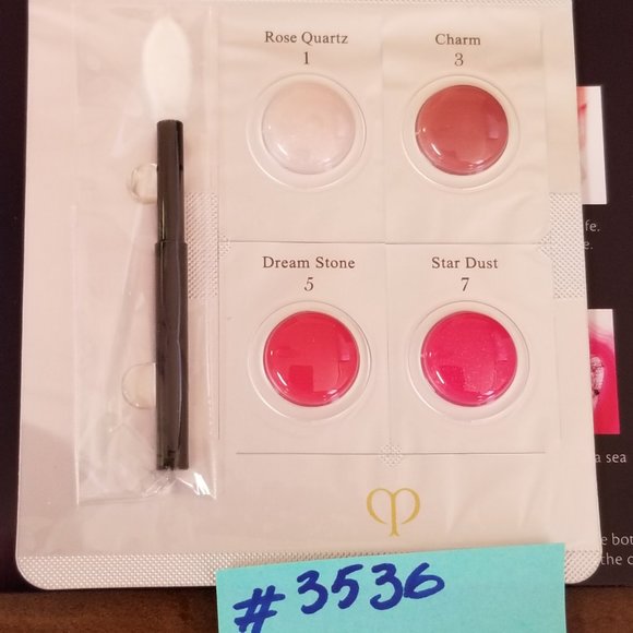 ✅Cle de Peau Lips Sample 1 Card 4 colors Rose Quartz Charm Dream Stone Star Dust - Picture 4 of 7
